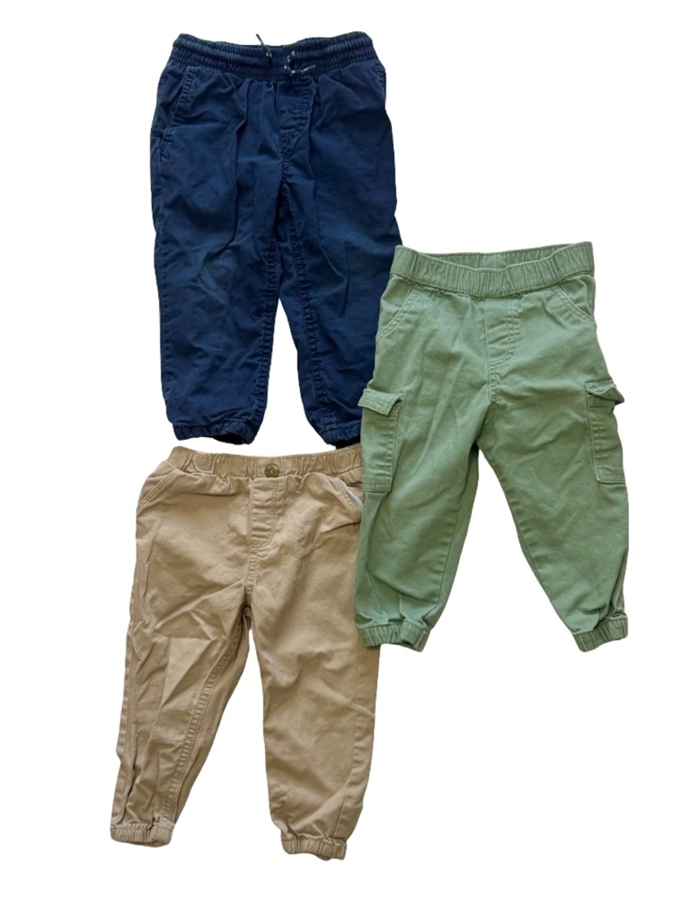 Navy, Green & Khaki Pants Trio